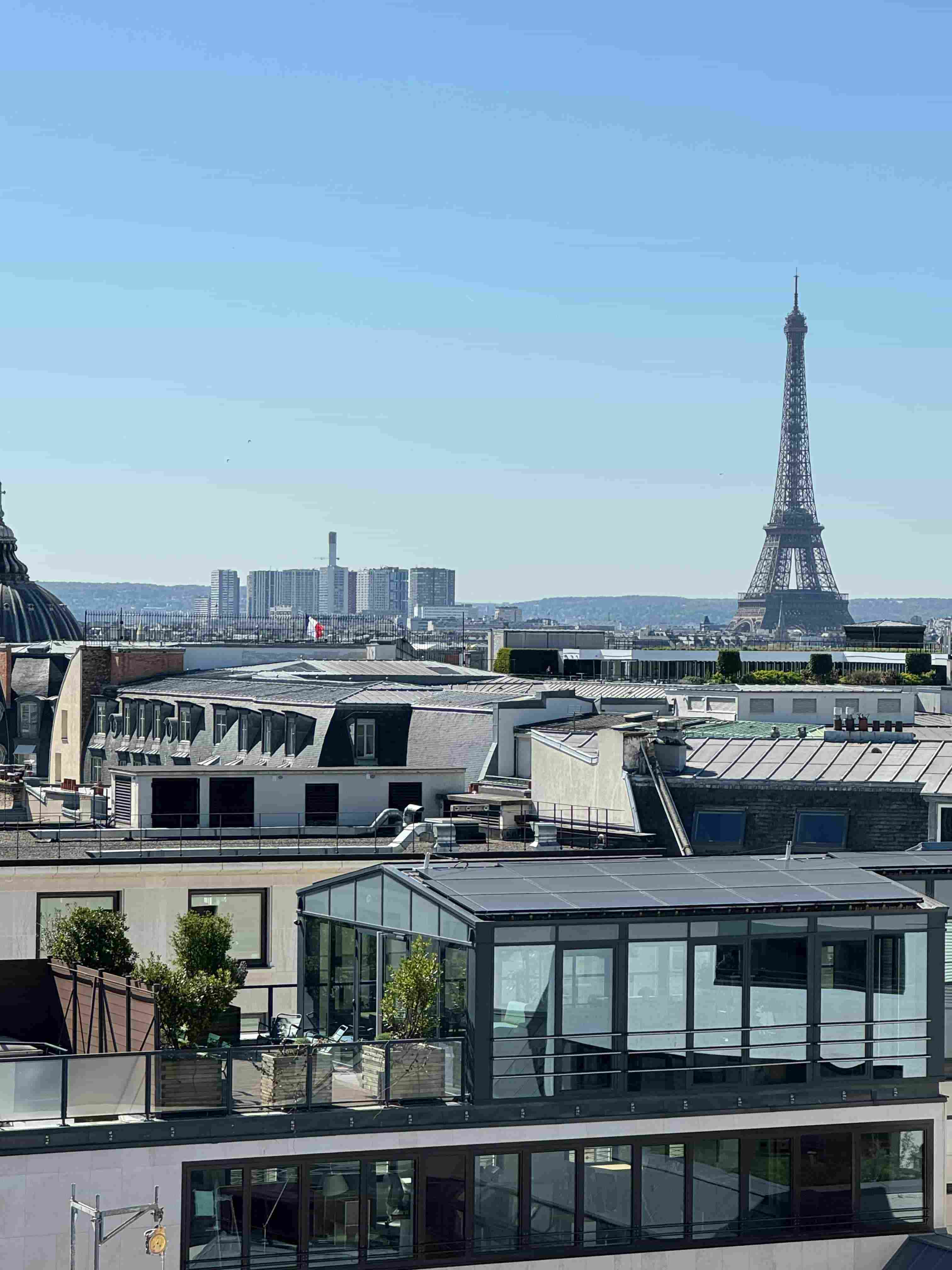 Vista sui tetti haussmanniani a Parigi da una terrazza